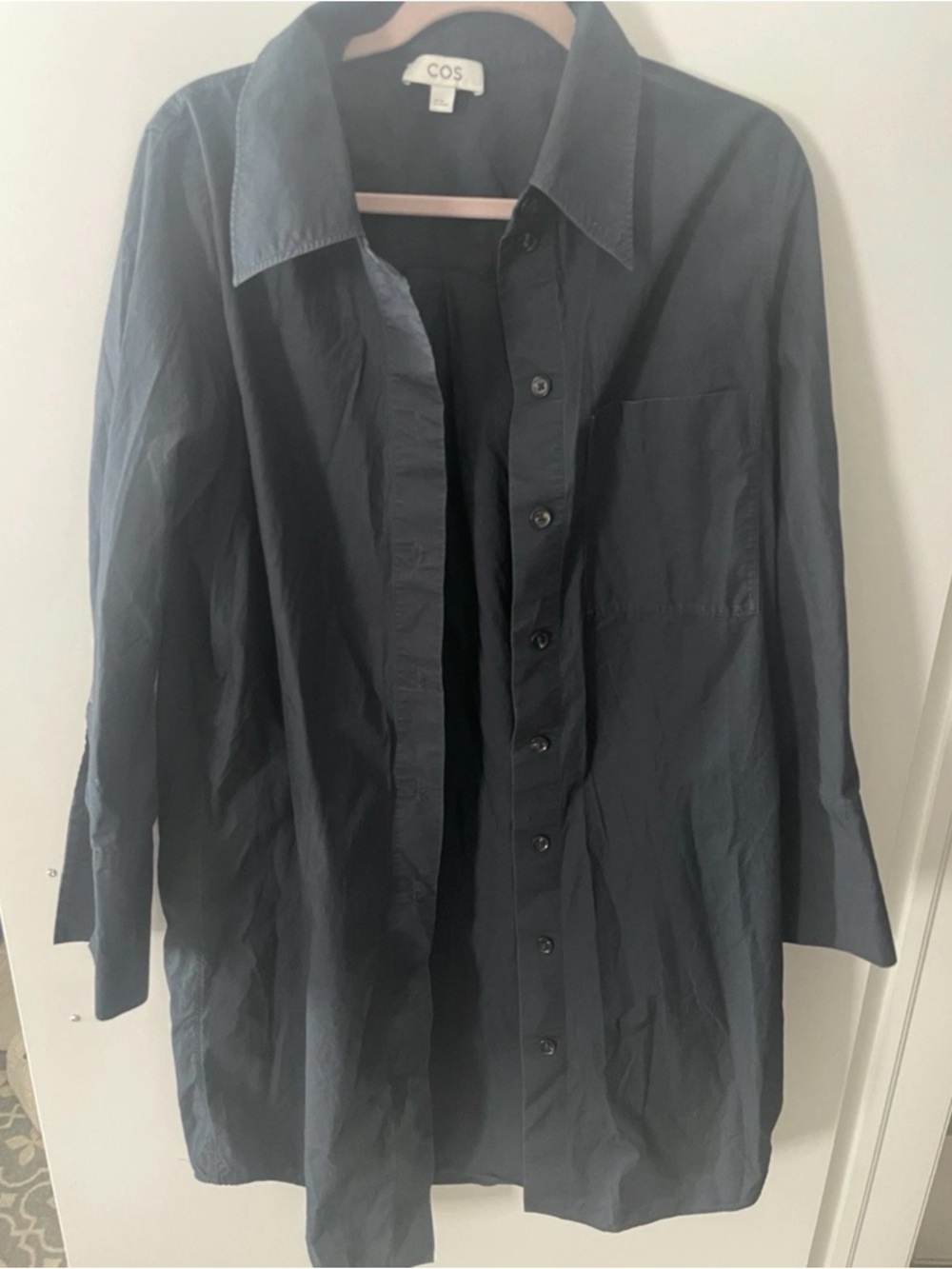 COS women’s Dark Navy Button-Up Shirt dress